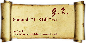 Generál Klára névjegykártya